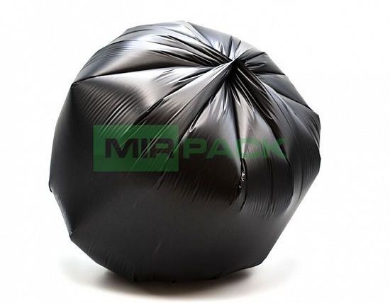 Мешки для мусора 30 л, 20 мкм, черные, ПСД, прочные (в рулоне 20 шт, 50х60 см) Мирпак - Вид 3